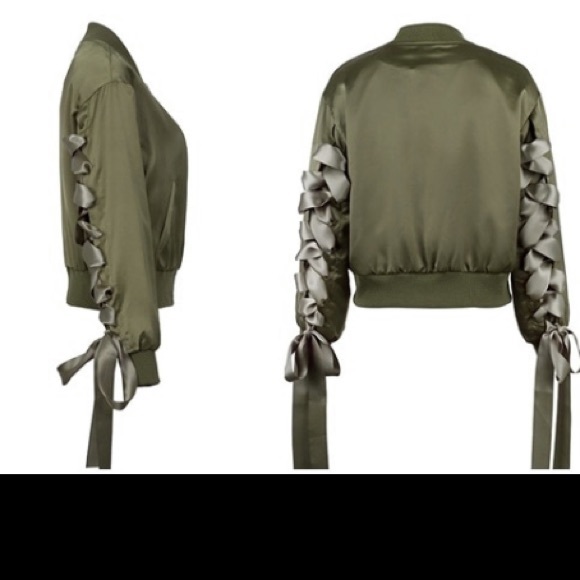 Lace Up Sleeves Jacket - Picture 2 of 8